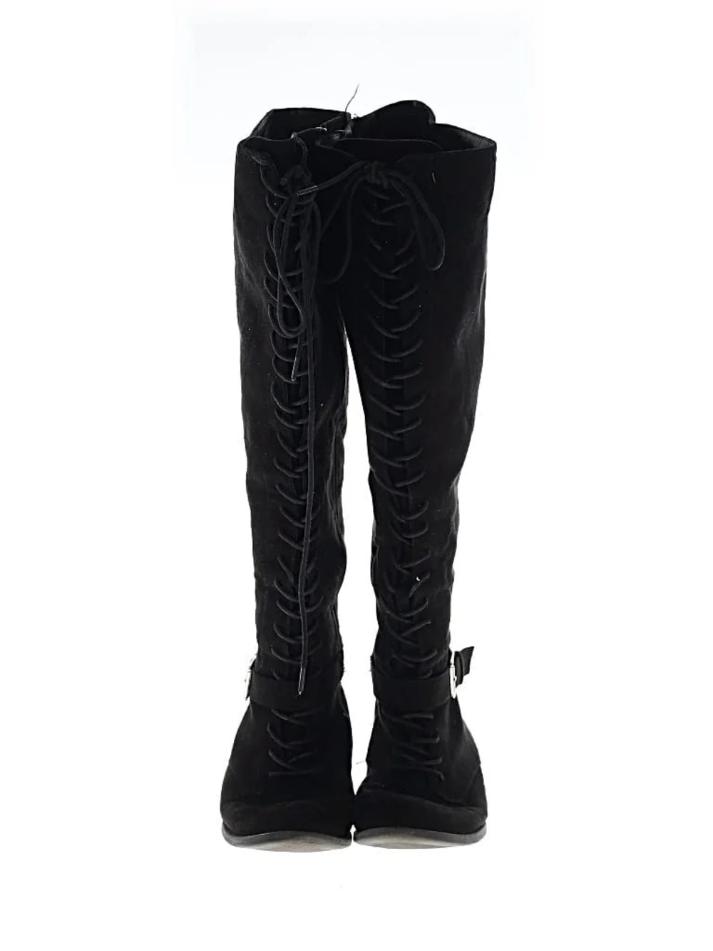Torrid Black Faux Suede Over-the-Knee Lace-Up Boots Size 9.5 Wide Width